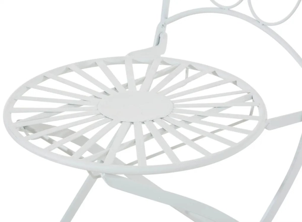 Kovová stolička skladacia Indra (SET 2 ks) - Biela