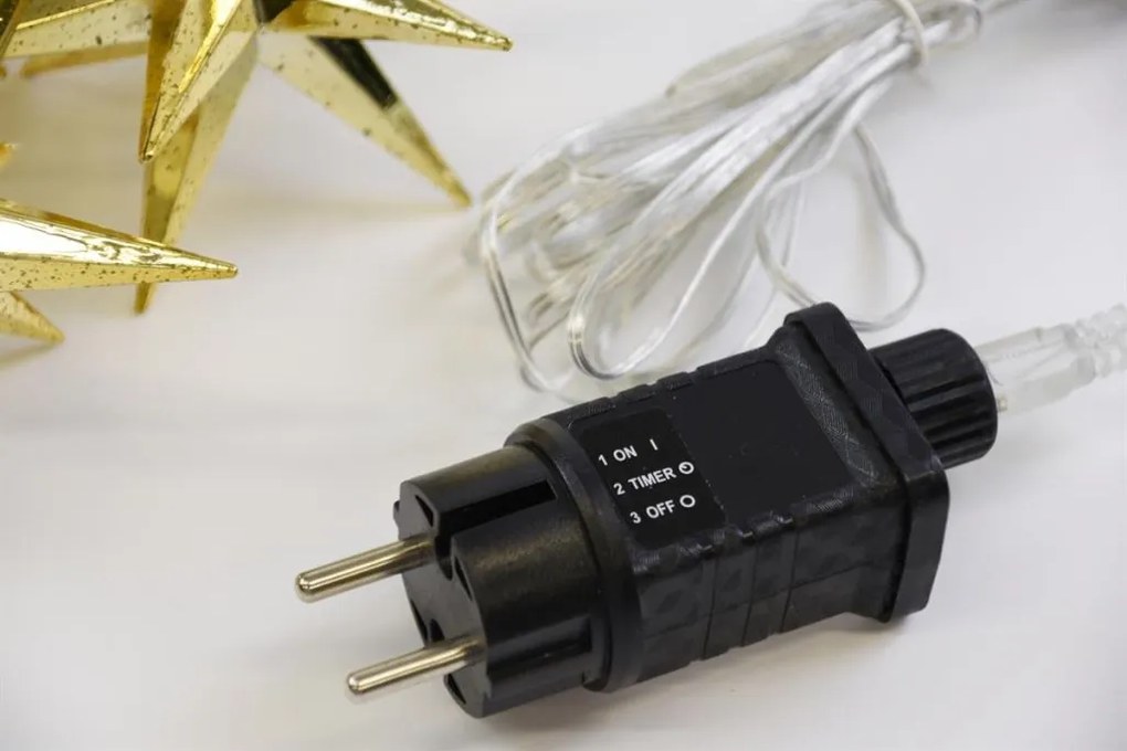 Svetelná LED reťaz, 10 LED, hviezdy, 12 cm, teplá biela