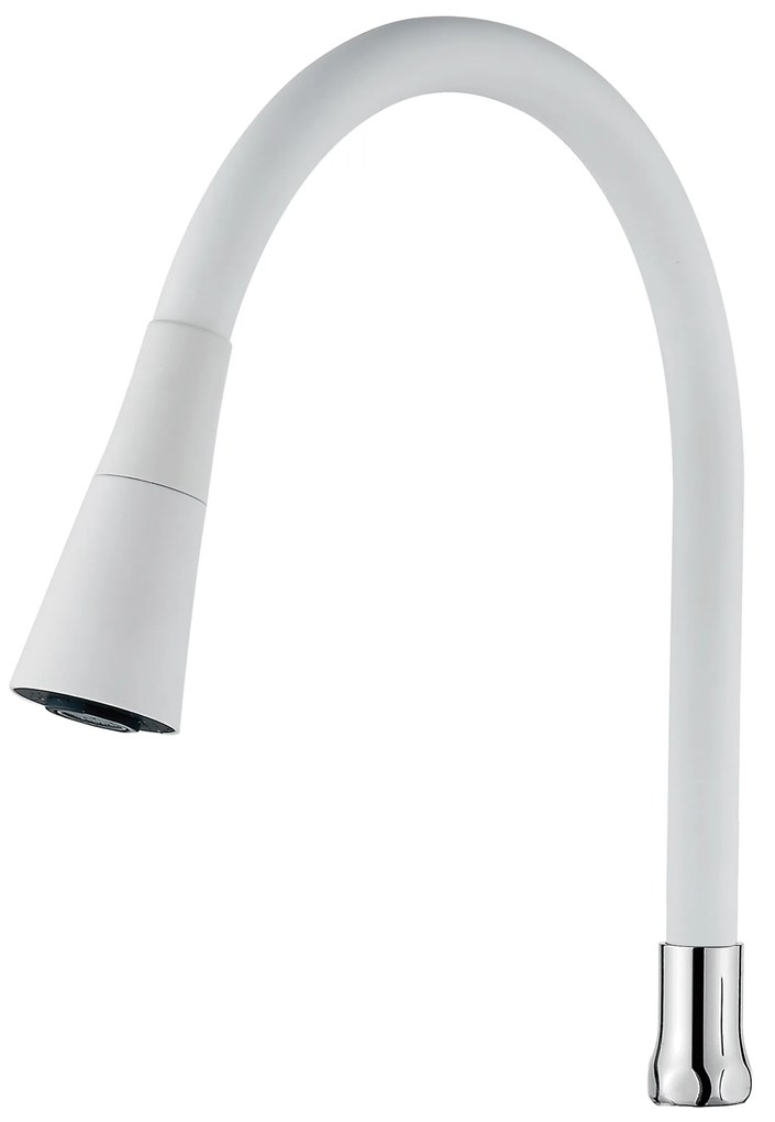 Invena Invena, 2-funkčná elastická výlevka pre drezové batérie, biela-chróm, INV-SC-B1-1Z0-L