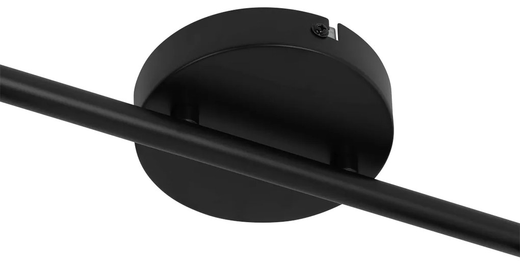 Stropné bodové svetlo čierne s dymovým sklom 2-žiarovkové nastaviteľné - Laura