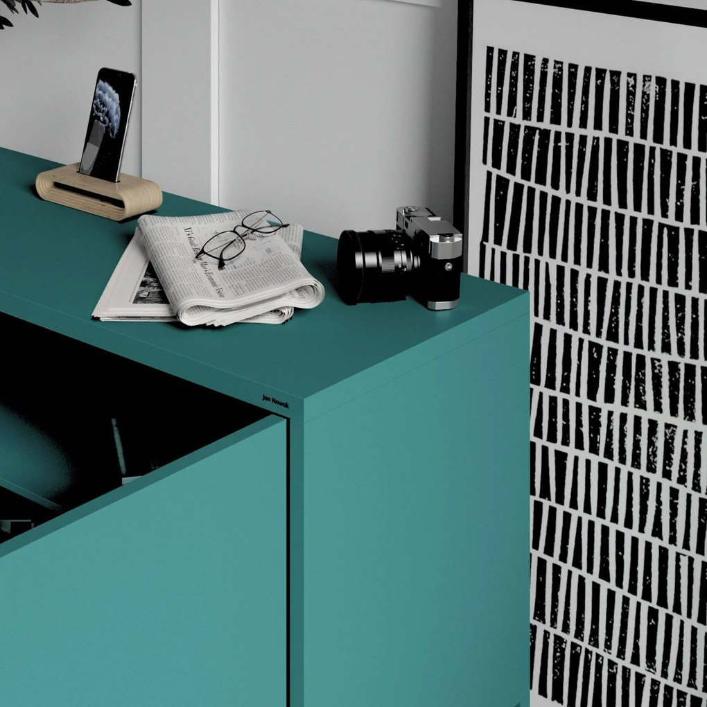 Kovová TV skrinka na nožičkách v námornom štýle, 1150x595x400 mm: ROSA Modern