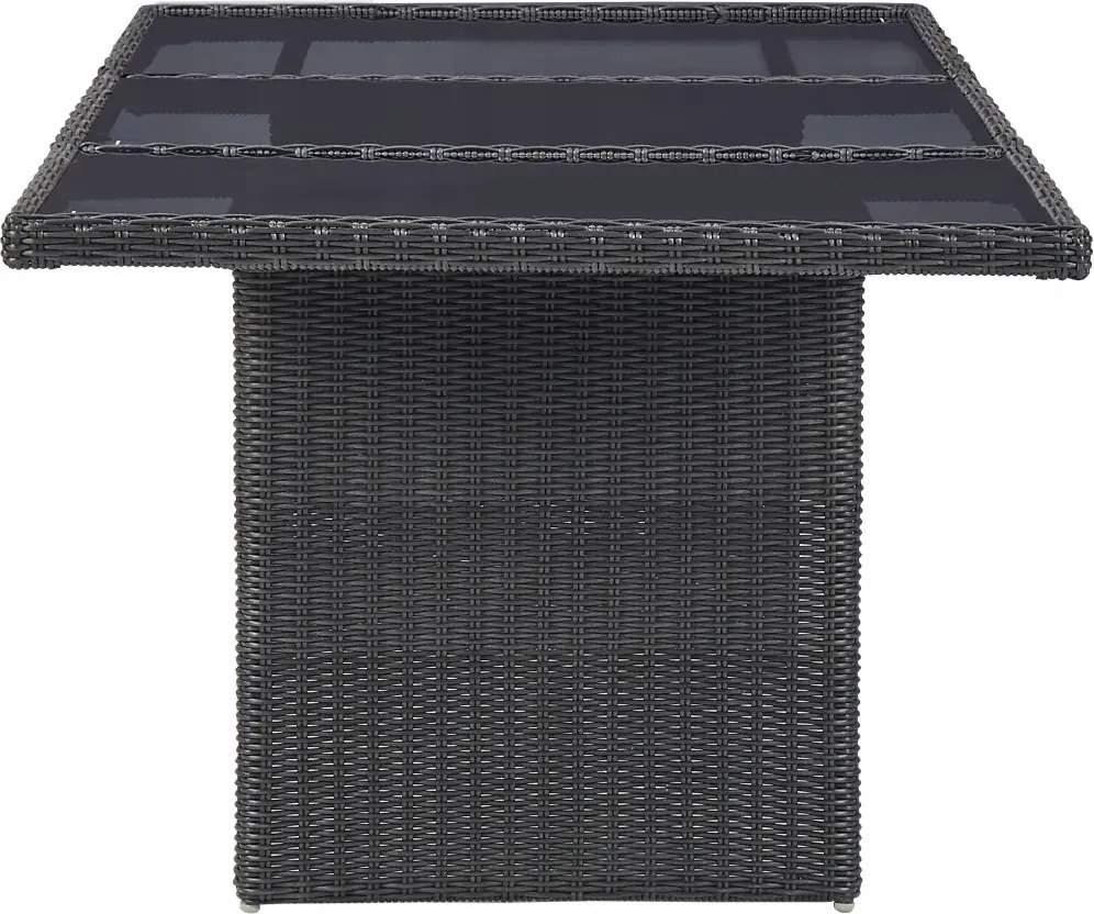 vidaXL 7-dielna sada záhradného nábytku, polyratan, čierna