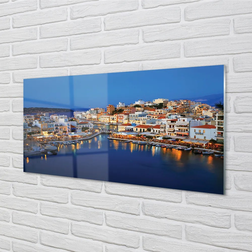 Nástenný panel  Mesto v noci Grécko Coast 120x60 cm
