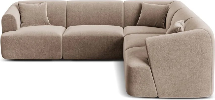 Svetlohnedá zamatová rohová pohovka Campi – Cosmopolitan Design