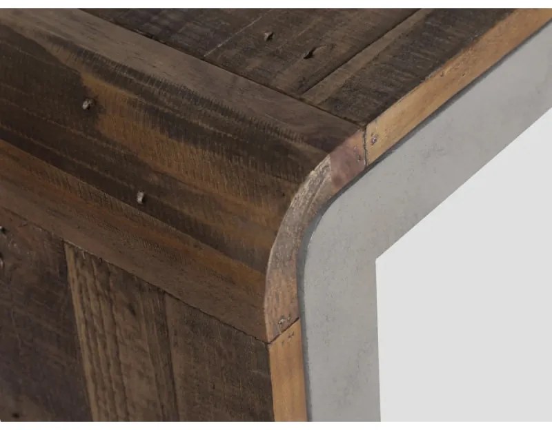 furniture-nabytek.cz - Masívna kúpeľňová zrkadlová skrinka Dingle z recyklovanej borovice, lakovaná, prírodná / šedá – 67×20×55 cm