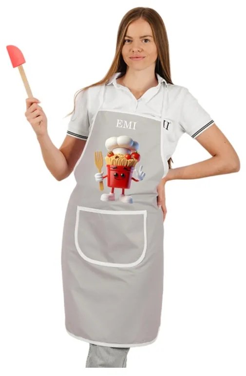 Kuchynská zástera Pasta EMI, sivá