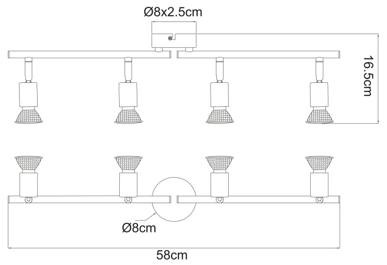 GLOBO OLANA 57381-4L Stropné svietidlo