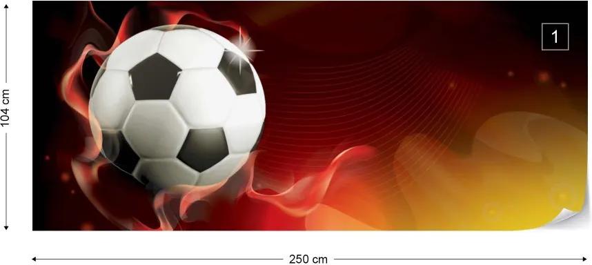Fototapeta GLIX - 3D Football Red And Yellow + lepidlo ZADARMO Vliesová tapeta  - 250x104 cm