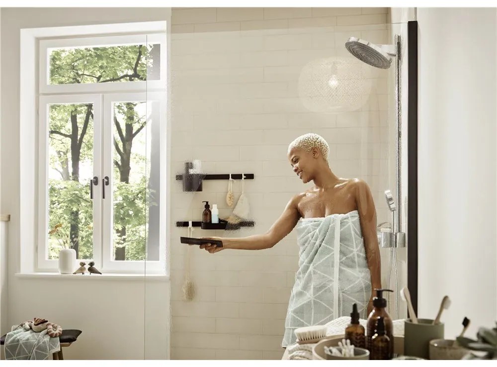HANSGROHE WallStoris široký háčik na uterák (2 ks), matná čierna, 27914670