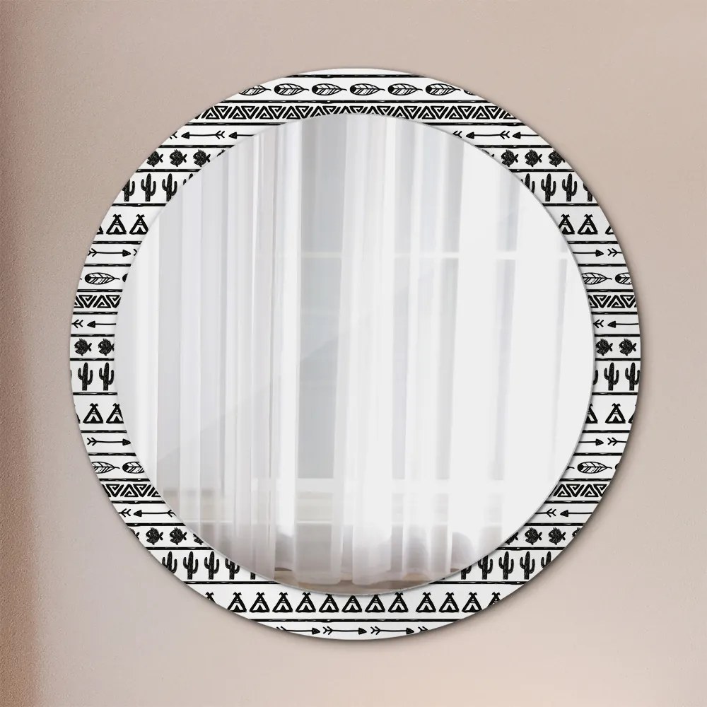 Okrúhle ozdobné zrkadlo Boho minimalista fi 90 cm