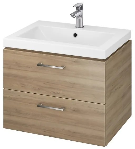 Cersanit Lara Como 50, závesná skrinka 50x40cm + keramické umývadlo, orech, S801-153-DSM