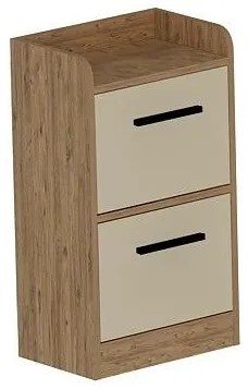 Nočný stolík Sivadu 3 (borovica atlantická + béžová). Akcia -15%. Vlastná spoľahlivá doprava až k Vám domov. 1094432