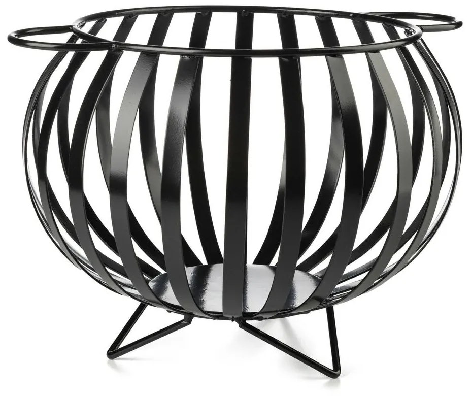 Kovový kôš na drevo Globe1, 46x35 cm, čierna