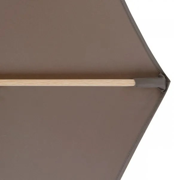 Doppler ALU WOOD 350 cm - slnečník s kľukou s ULTRA UV ochranou hnedý (kód farby 846), 100 % polyester