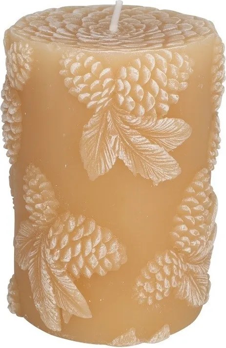 Jesenná sviečka Pinecone v svetlej hnedej farbe 9 cm