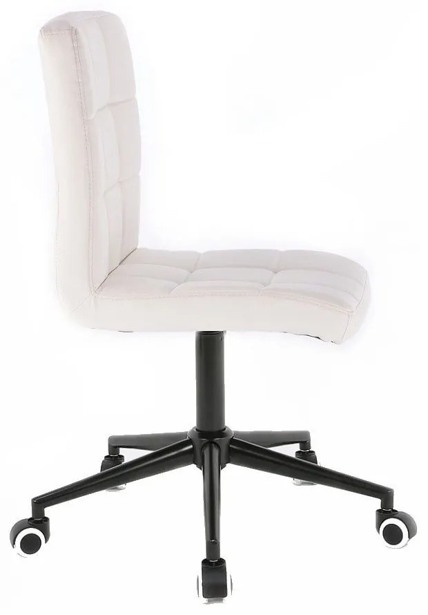 LuxuryForm DESIGN Stolička TOLEDO na čiernej podstave s kolieskami - biela