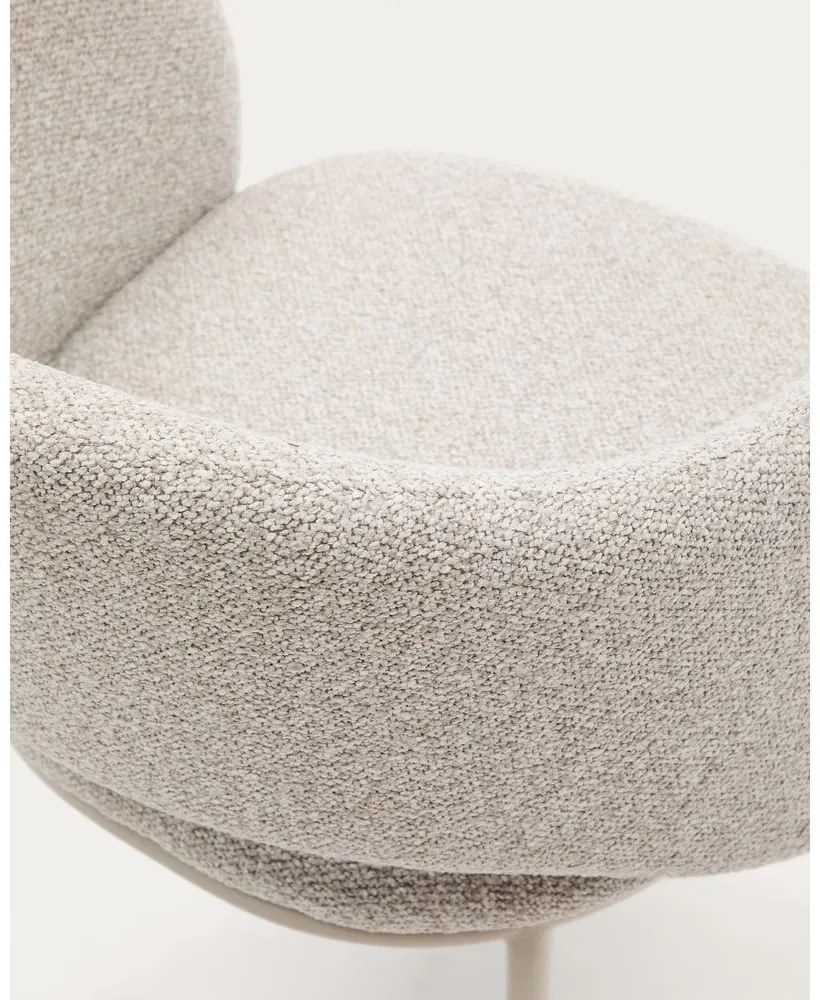 Slonovinové čalúnené jedálenské kreslo Maina – Kave Home