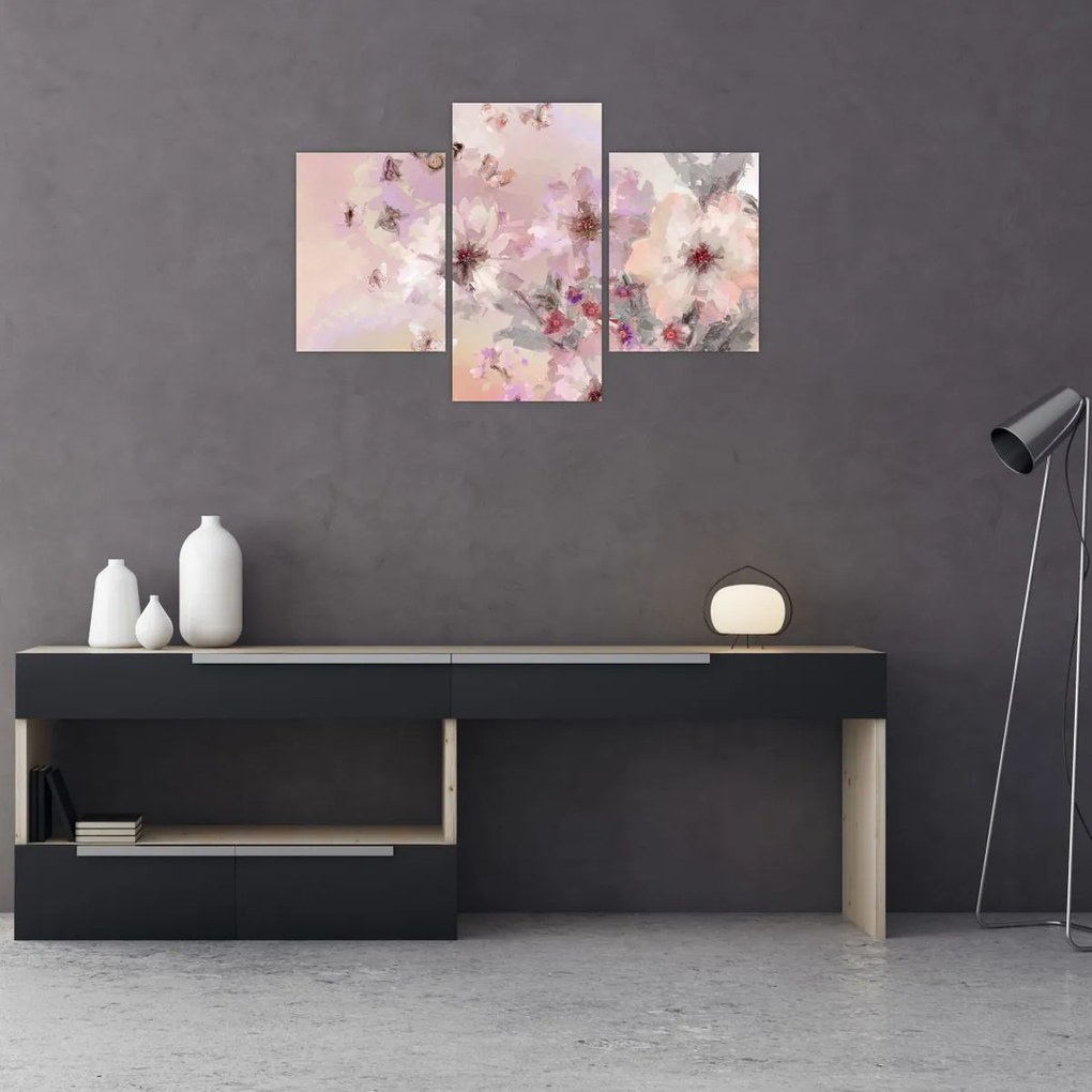 Obraz - Umelecká koláž s motýľmi (90x60 cm)