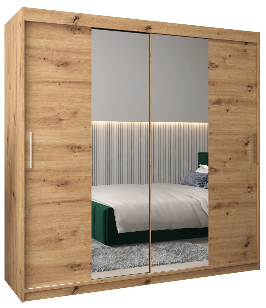 Šatníková skriňa 200 cm Toki 1 (Dub artisan + Dub artisan). Akcia -47%. Vlastná spoľahlivá doprava až k Vám domov. 1064939