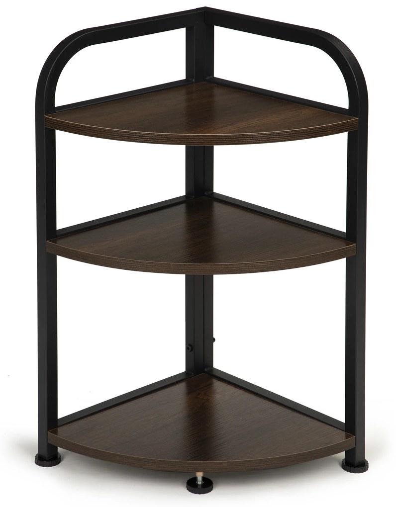 Wellhox Rohová regálová skriňa 3 police LOFT drevený roh