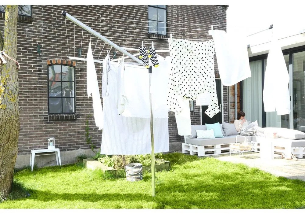 Vonkajší sušiak na bielizeň v striebornej farbe 60 m Topspinner – Brabantia