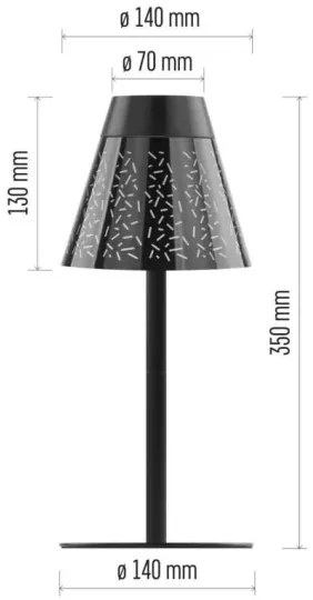 LED Stmievateľná nabíjacia vonkajšia stolná lampa LED/4,2W/5V 2200mAh IP44