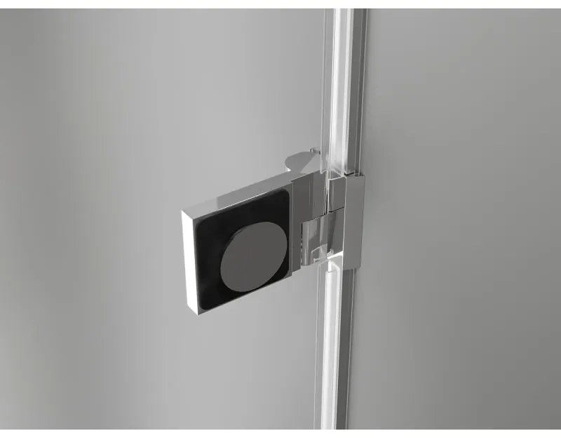 Mexen Lunar-B, pravostranný výklopný sprchový kút 90 x 90 cm, 8mm číre sklo, chrómový profil, 832-090-090-01-00-P