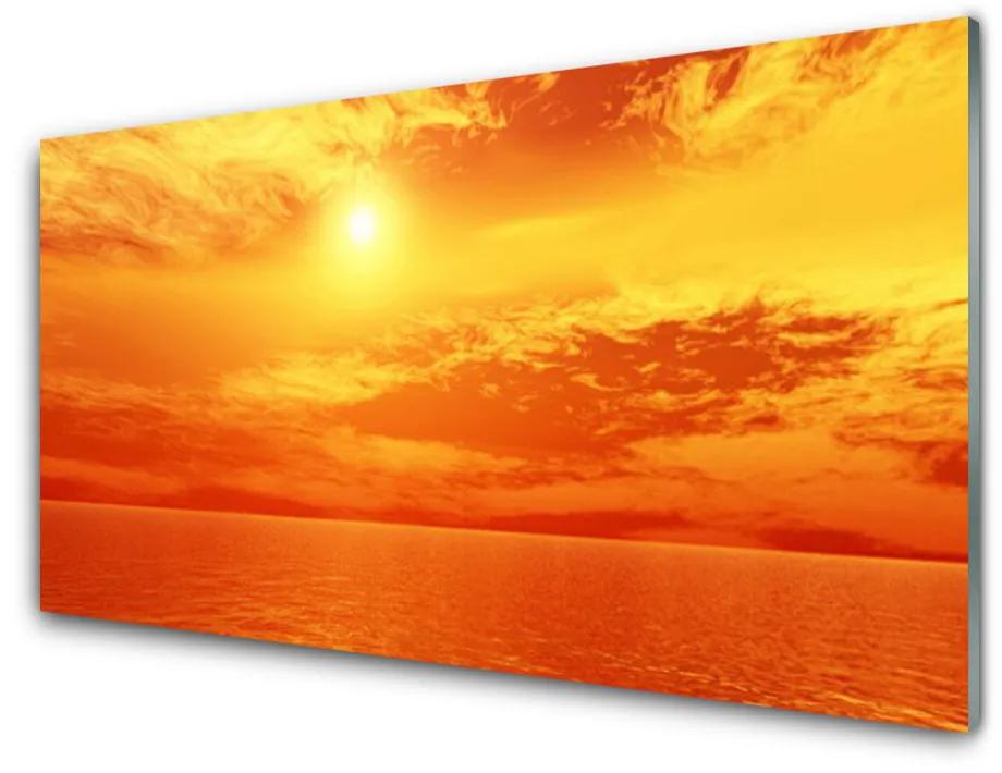Sklenený obklad Do kuchyne Slnko more príroda 125x50 cm