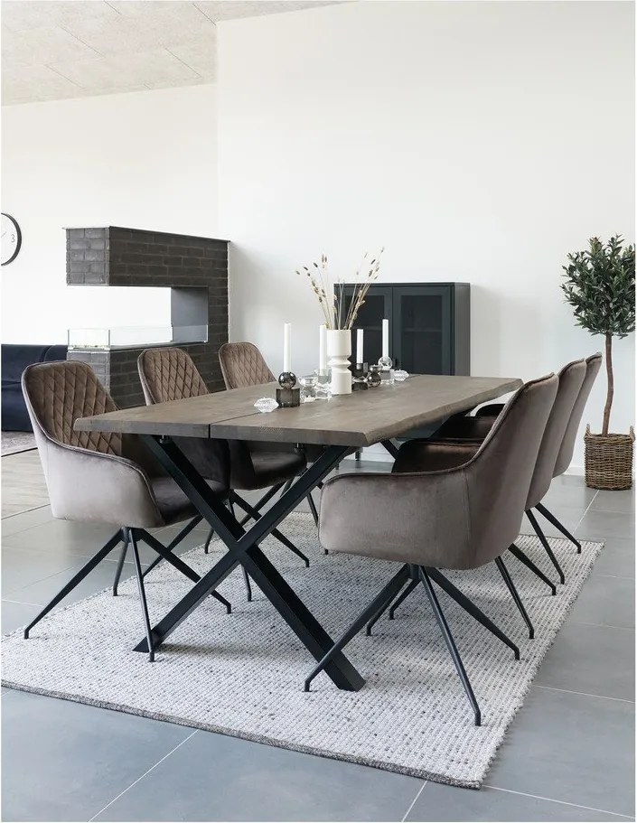 Hnedé čalúnené jedálenské kreslo Harbo – House Nordic