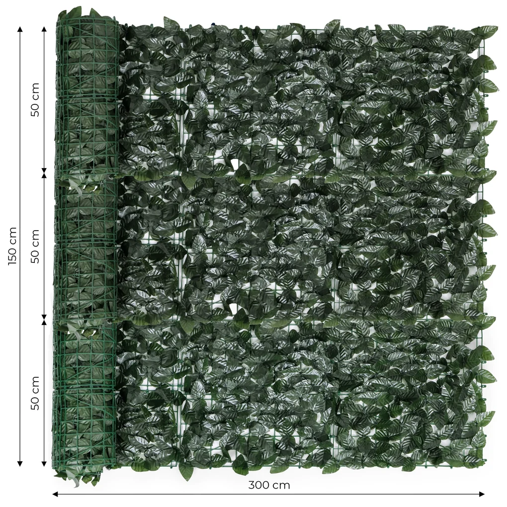 Umelý živý plot 300x50 cm - brečtanovo zelená