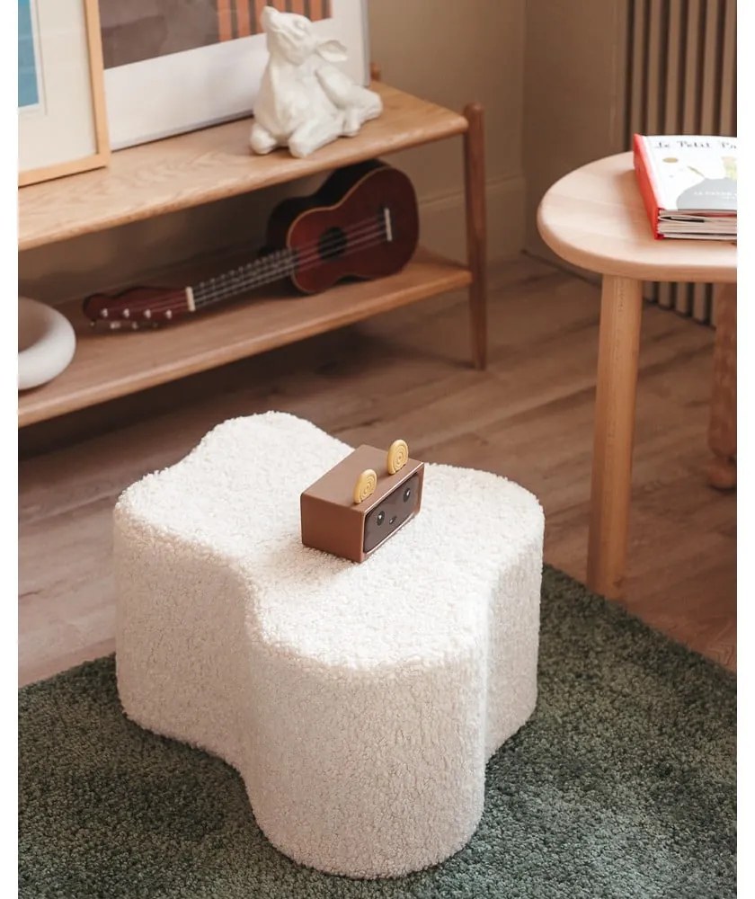 Krémový detský puf z textílie buklé Cloud – Wigiwama