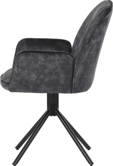 Jedálenská stolička zamatová, čierna HC-511 BK4