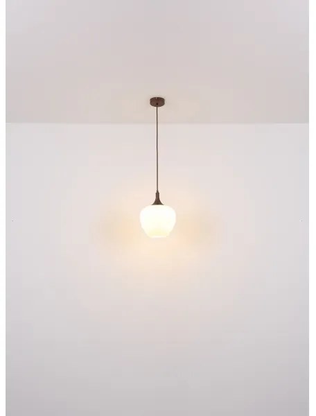 Globo 15548H1C - Luster na lanku MAXY 1xE27/60W/230V biela/hnedá