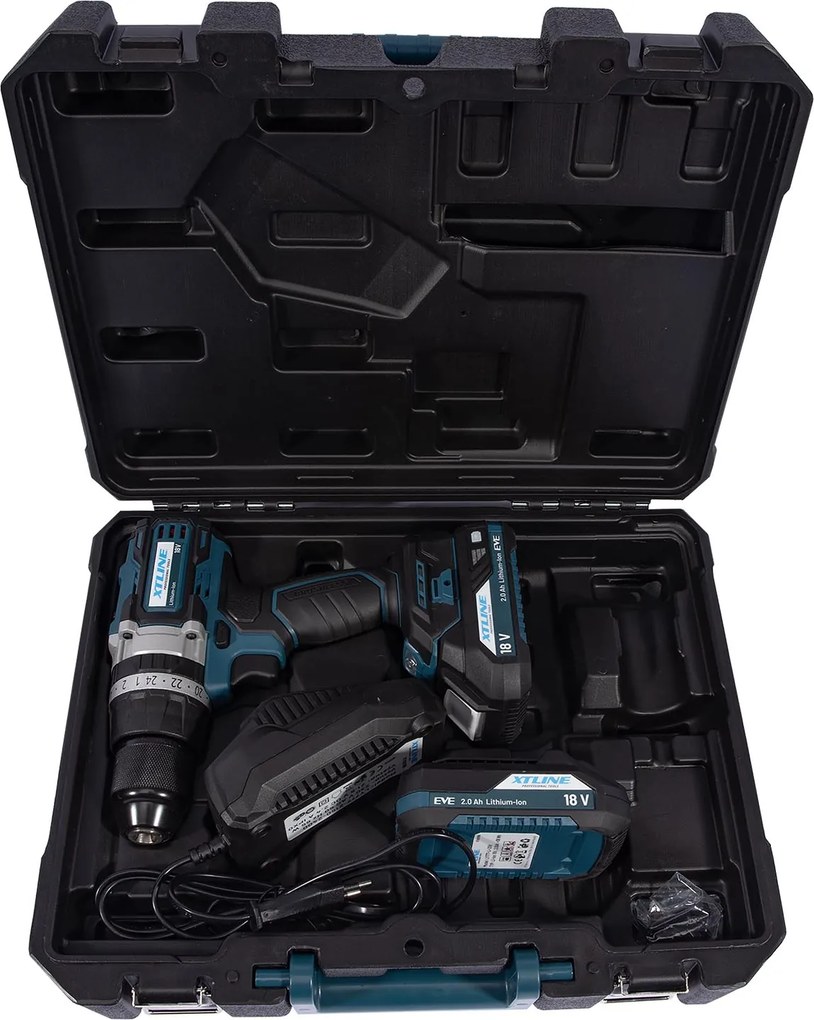 XTline XT-Power XT102861 Akumulátorová vŕtačka s príklepom BRUSHLESS 18 V, 2x 2,0 Ah