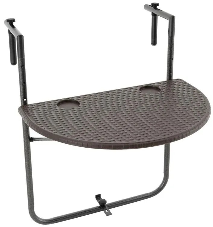 Garthen 66214 Závesný sklopný stolík ratanového vzhľadu - hnedý