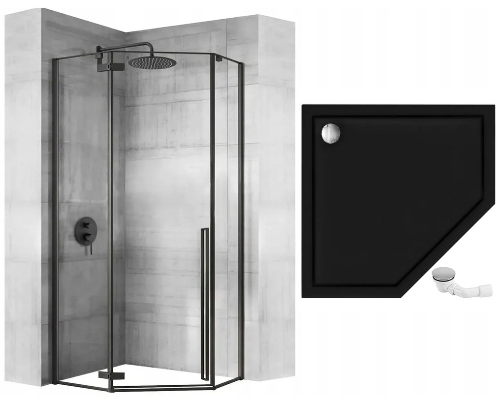 Rea Diamond, sprchovací kút 90x90x200 cm + biela sprchová vanička, KPL-05622