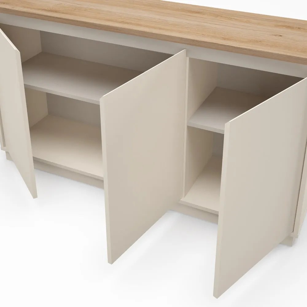 Béžová komoda v dekore duba 152x84x40 cm Loreta – Marckeric