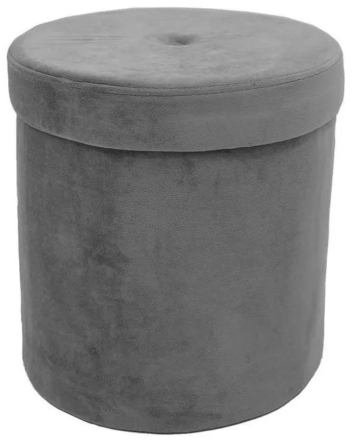 Taburetka s úložným priestorom GRAND - 36 x 36 cm - tmavosivá