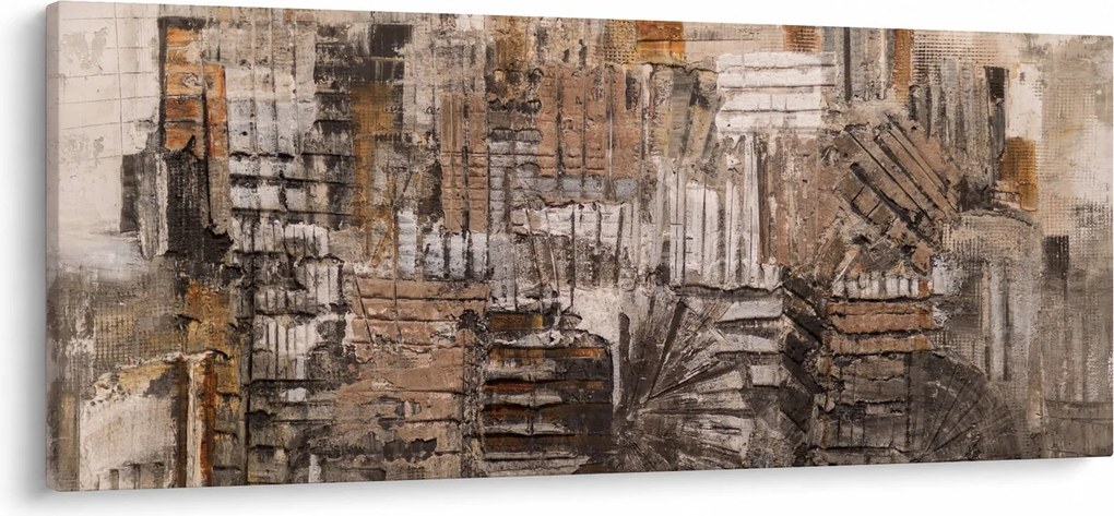Obraz - Abstrakcia v hnedých tónoch (120x50 cm)