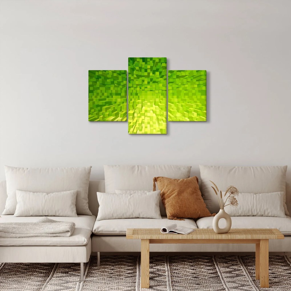 Obraz žltozelených kostičiek (90x60 cm)