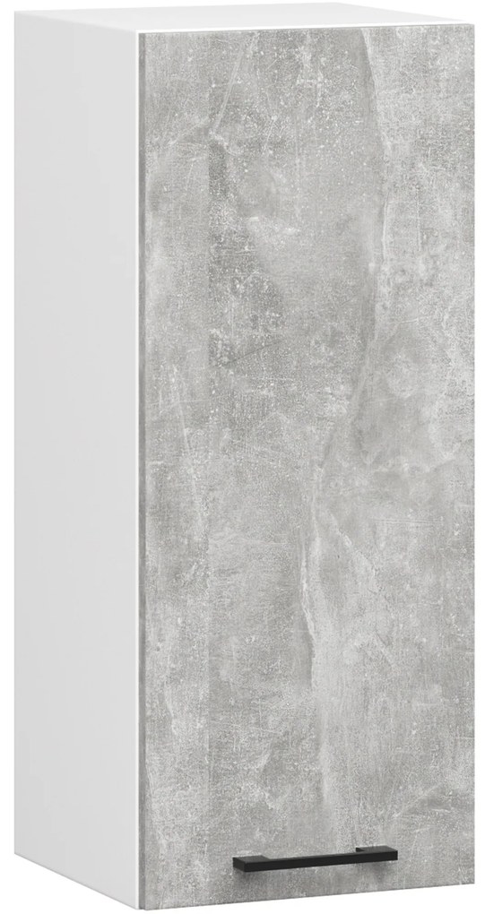 Závesná kuchynská skrinka OLIVIE 30x72 cm matná biela/betón