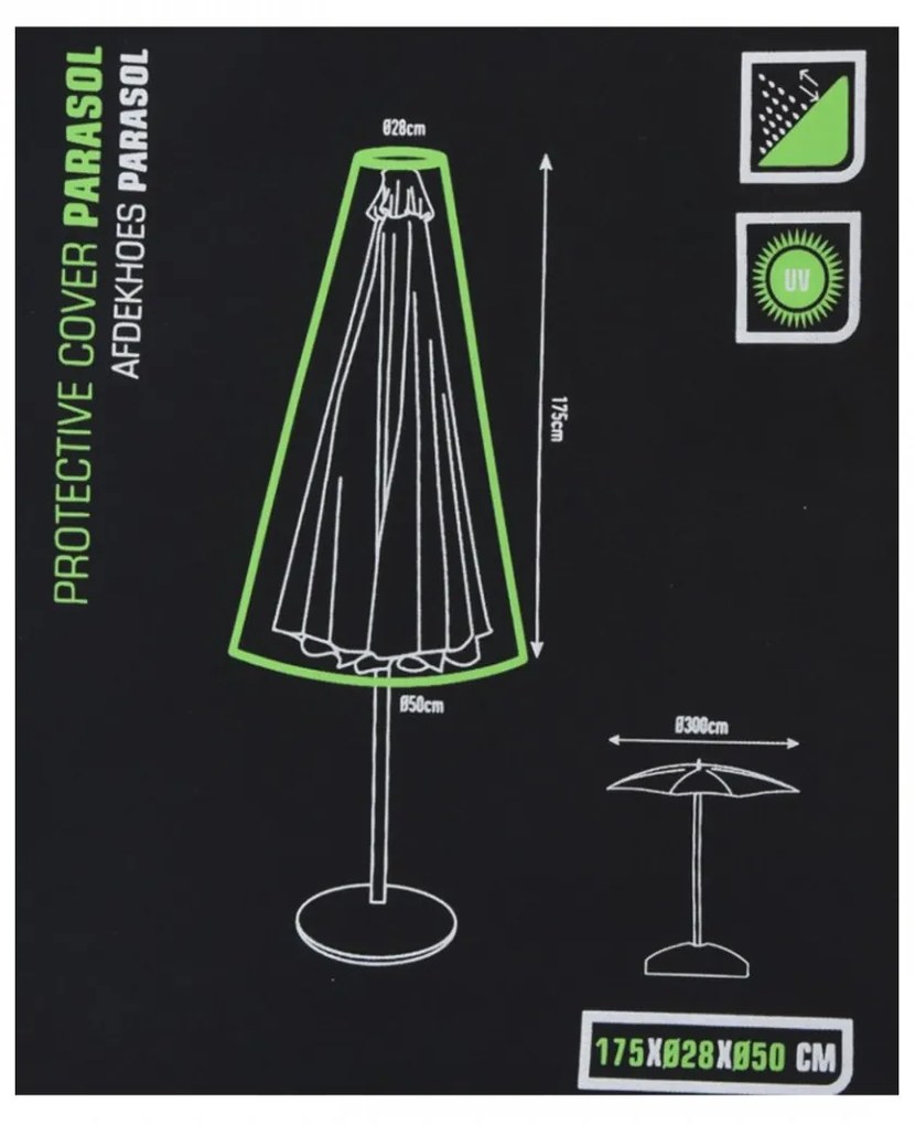 Ochranný obal na záhradný slnečník SUN 175 cm čierny