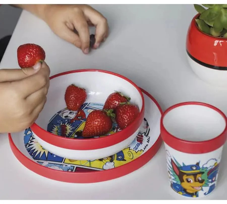 Sada plastového riadu Tlapková patrola - Paw Patrol s kelímkom a protišmykom - 3 diely