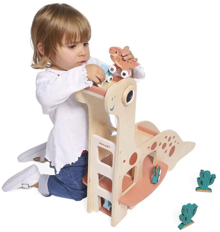 Drevená dinosauria garáž