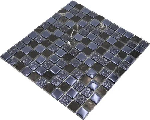 Sklenená mozaika s prírodným kameňom XCM M862 2,5x2,5 cm