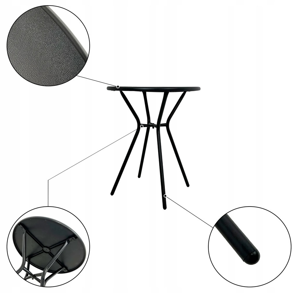 Dekorstudio Kávový stolík čierny - 60 cm