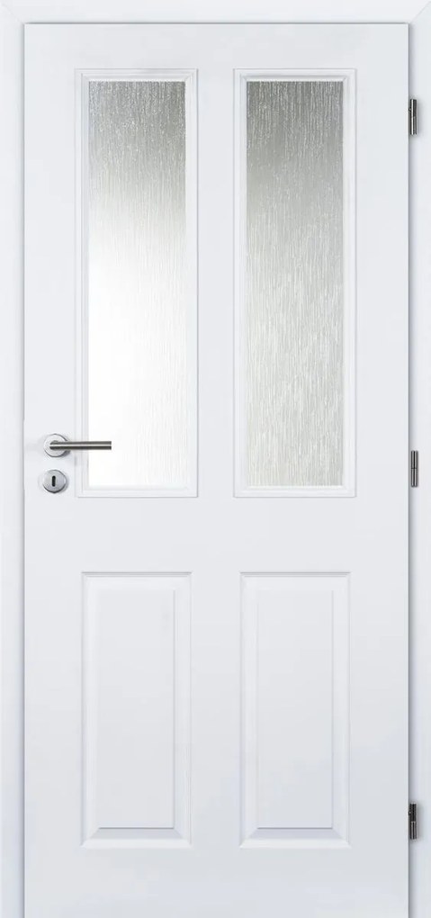 Doornite Achilles Interiérové dvere 80 P, 846 × 1983 mm, lakované, pravé, biele, presklené