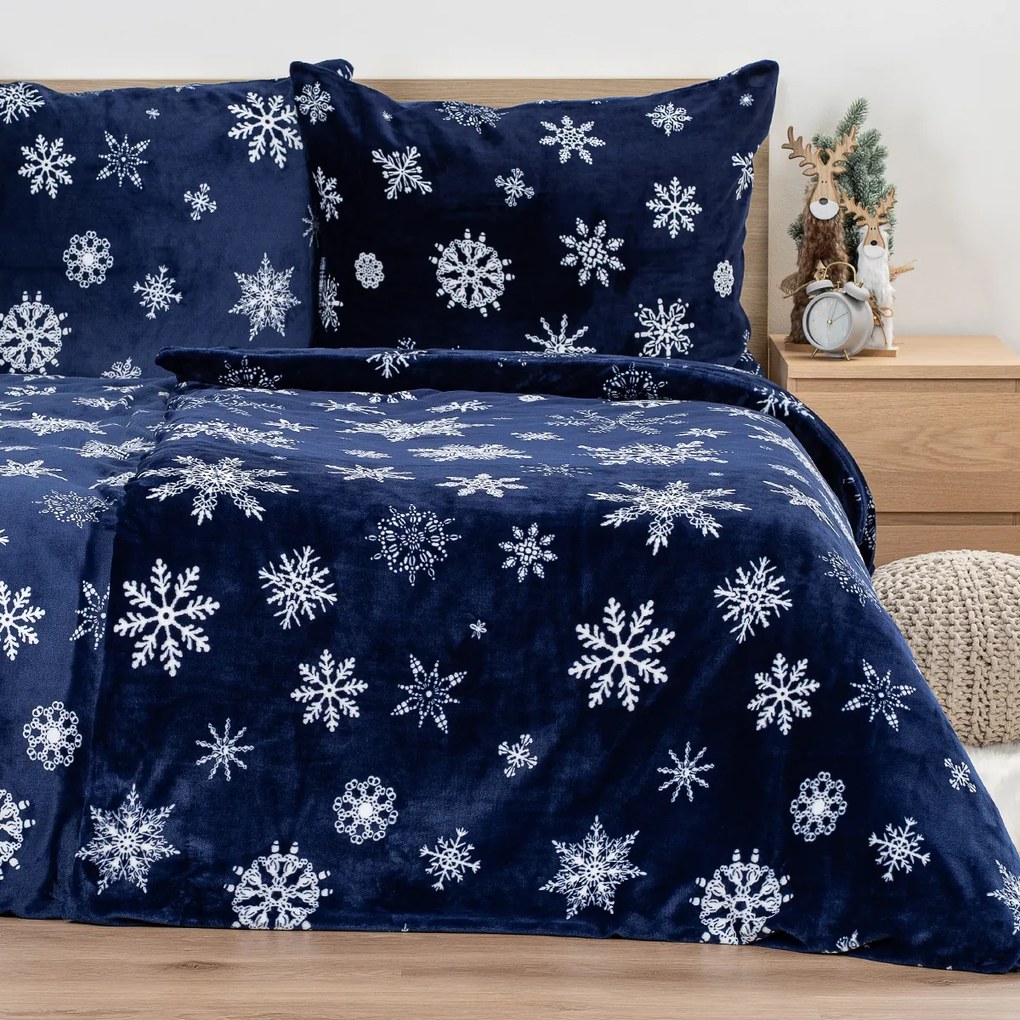 4Home Obliečky mikroflanel Midnight Snowfall, 140 x 220 cm, 70 x 90 cm