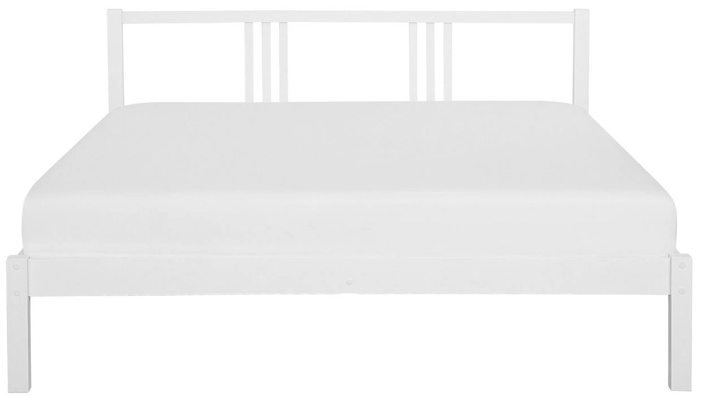 Drevená posteľ 160 x 200 cm biela VANNES Beliani