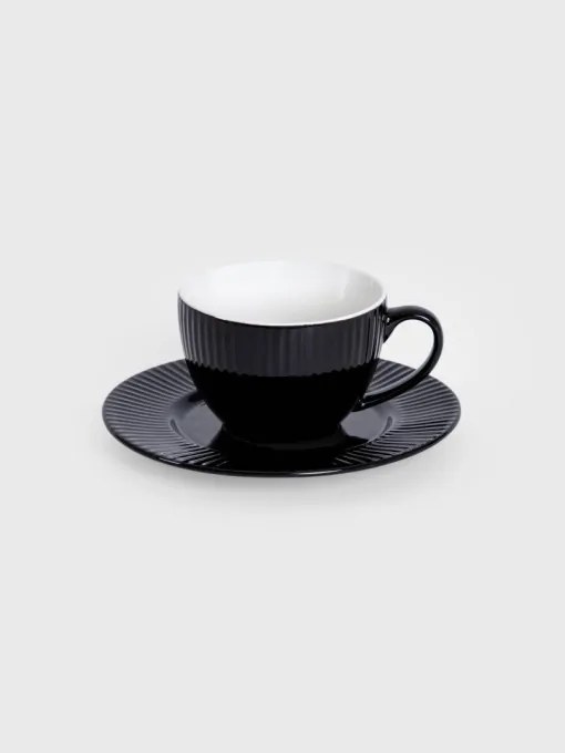 Šálka SIENA s podšálkou, čierna 733307 240 ml